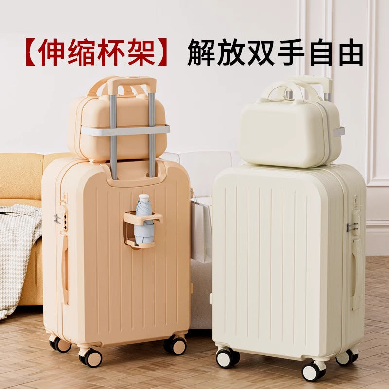 New arrival luggage box female pull rod box male strong and durable student universal wheel 20inch password suitcase small leather box