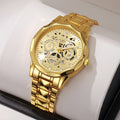 Shangmei brand trendy fashion waterproof luminous business automatic quartz embossed hollow-out men's watch