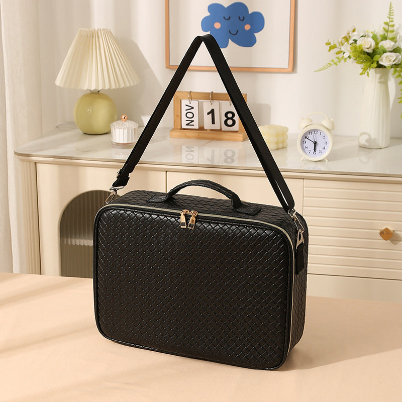 Beilian large-capacity cosmetic bag portable travel high-value cosmetic case with mirror classification cosmetic storage box