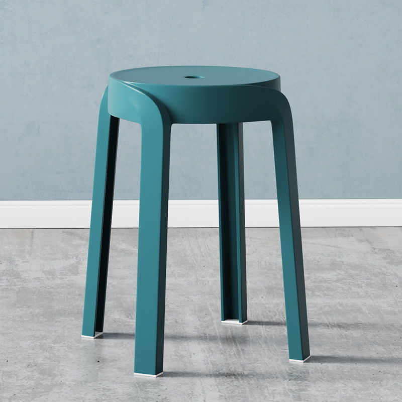 Influencer-approved fashionable plastic stool - thickened, stackable, round stool for home use - nordic dining stool - minimalist creative windmill stool - wholesale
