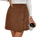 european and american cross-border elegance intellectual corduroy high waistslimming look front asymmetrical a-line skirt skirt