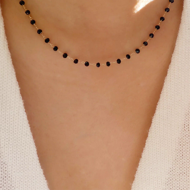 Wholesale alloy zircon necklaces - new european and american cross-border styles, minimalist luxury, unique jewelry for women, simple, fashionable, and versatile clavicle chains