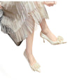 2025 new women's pointed-toe stiletto heel wedding shoes bridal shoes with floral embellishments for wedding dresses
