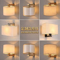 Custom hotel bedside wall lamp bedroom wall sconce fabric shade reading light cross-border american style indoor minimalist lampshade led light