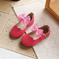 new girls' flats: lace-trimmed, big bow, soft-soled first walker shoes for toddlers - solid color princess style