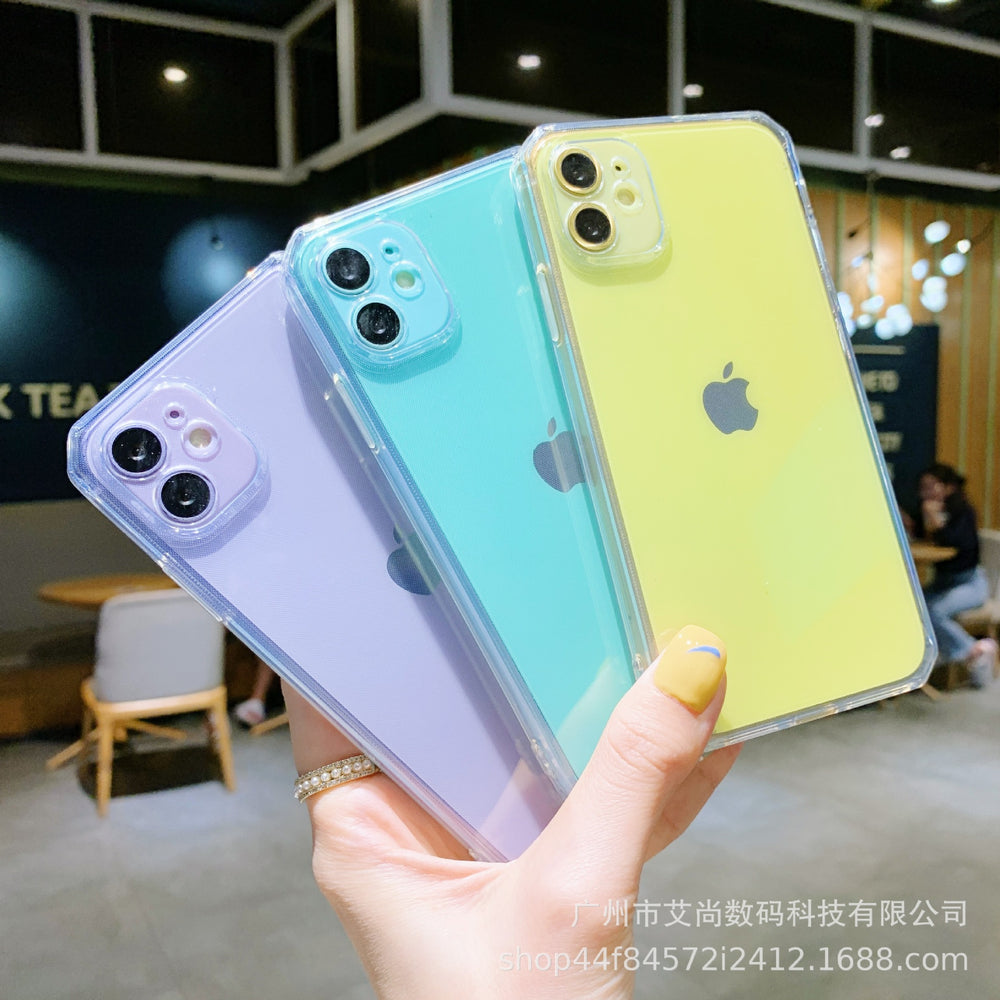 Suitable for apple 16pro/xr rubik's cube straight edge transparent mobile phone case iphone8p/x all-inclusive tpu protective case