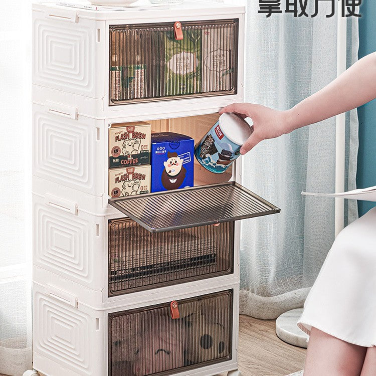 Storage box Household foldable clothes storage cabinet with wheels Sundries storage box Plastic toy sorting box Storage box