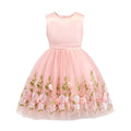 Girls' summer dress  new style tank dress children's heavily embroidered butterfly floral princess dress summer cross-border