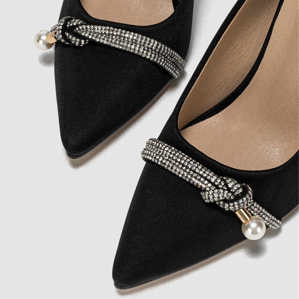 chunky heel rhinestone strappy black trendy european and american bestselling new high heel pumps