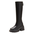 Ultra high heel black long boots women's 2025 autumn not skinny small thick sole hidden heel long boots knight boots