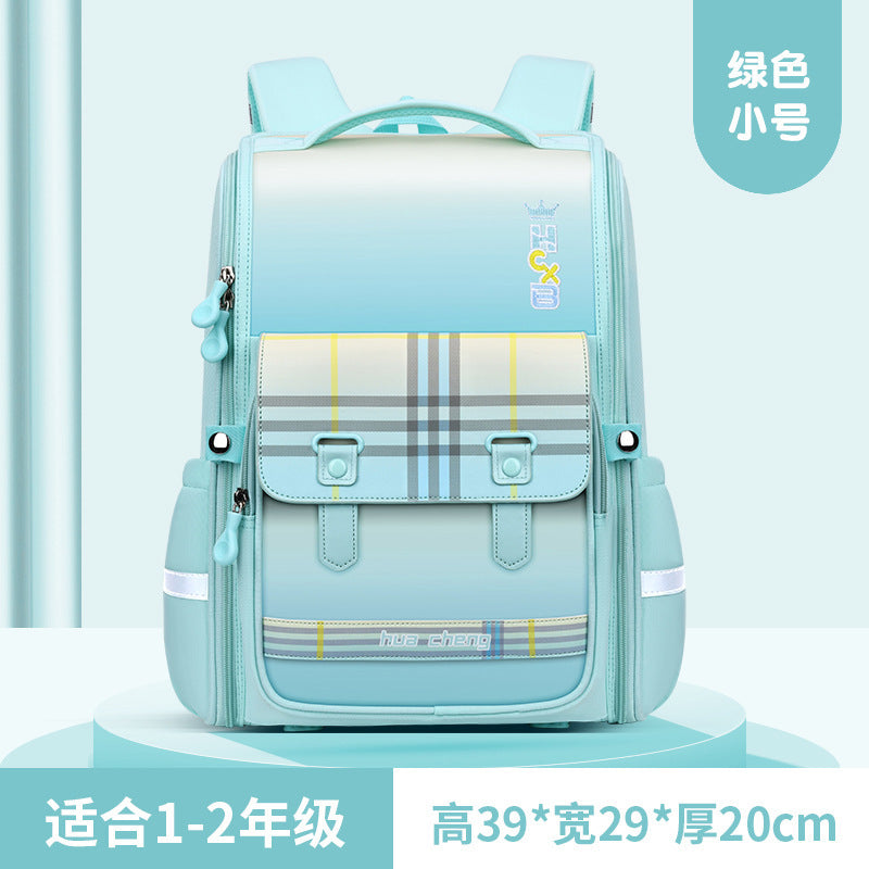 New primary school school bag for grades 1-6 Large capacity spine protection to reduce the burden Children's school bag Boys and girls backpack