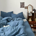 Small clear washed cotton four-piece set of sheets casualpure color quilt cover retro