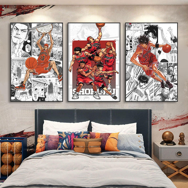 SLAM DUNK decorative painting manga wind boy room sakuragi flower road hanging painting bedroom basketball Akagi Haruko mural