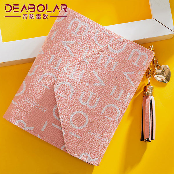 Tassel women's wallet girls short presbyopia 30% off student wallet ins new small wallet women's card bag women