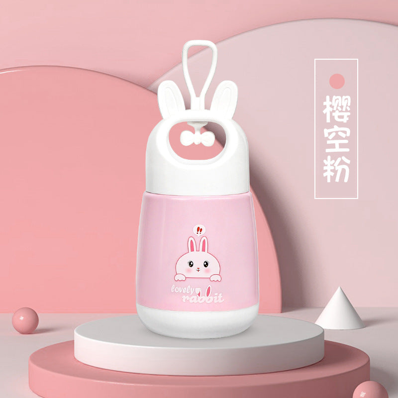 Customizable gift mugs - personalized with your logo, portable travel mugs, cute cartoon rabbit design, eye-catching and high-value glass water bottles