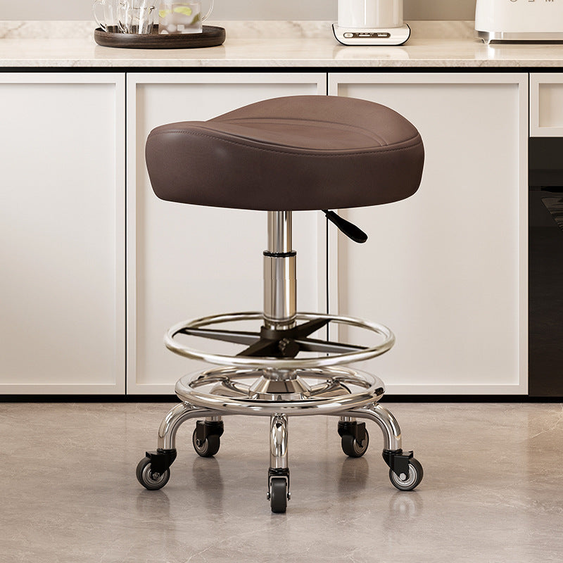 Saddle Chair Kitchen Cooking Chair Front Desk Cashier High Stool Universal Wheel Lifting Chair Beauty Barber Stool