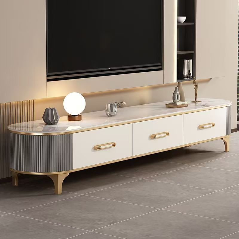 Rock slab coffee table living room for home2025new arrival small apartmentaccessible luxuryclassy oval coffee table tv cabinet combination