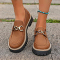 british style small leather shoes for women spring & fall  new arrivalfashioneasiest for matchretrocasual thick heel thick soleflats