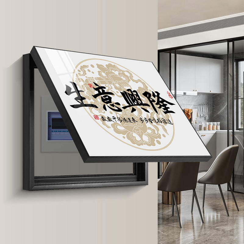 Meter box decorative painting free punching opening gift hotel barber shop wall electric switch box distribution box blocking hanging painting