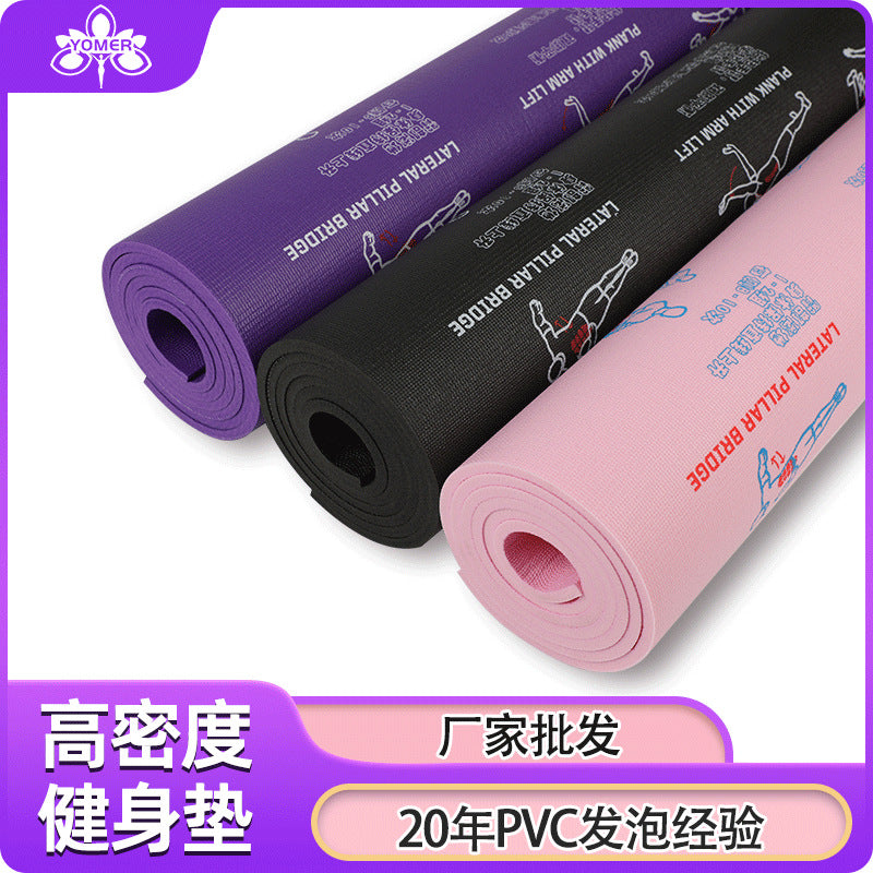 Fitness mat manufacturer: high-density black mat, legendary mat, thickened pvc sports jump rope shock-absorbing sound-proofing mat for home use