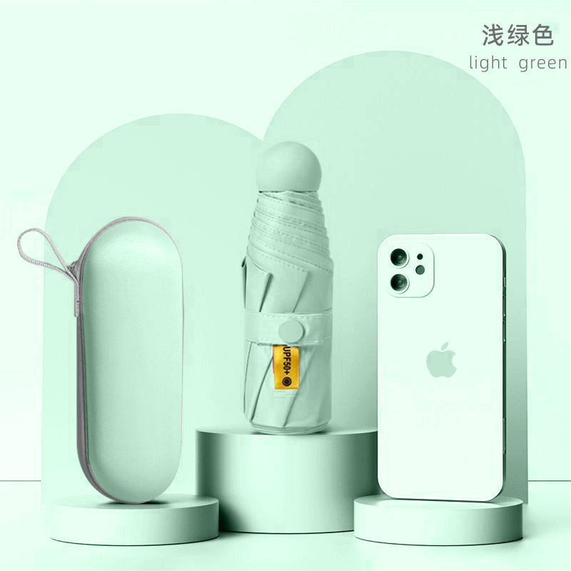 50% off umbrella for both sunny and rainy days, women's sun umbrella, sun protection and uv protection capsule umbrella, foldable mini sunshade umbrella, personalized