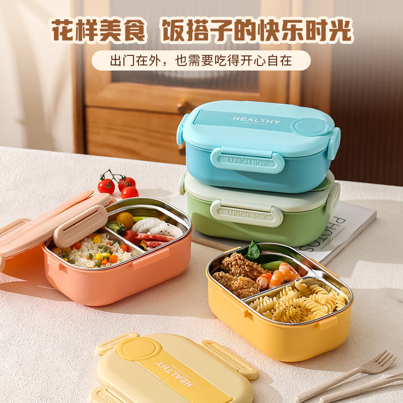 304 stainless steel insulated lunch box - perfect for kids, office workers, and students. features divided compartments and microwave-safe heating