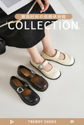 2025 new loafers: spring/autumn british retro style, small silver buckle, round toe, pvc slip-on, chunky sole loafers