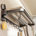 Suction cup towel rack - no drilling required, bathroom hanging rod, bathroom storage shelf, toilet & washroom organizer, towel bar