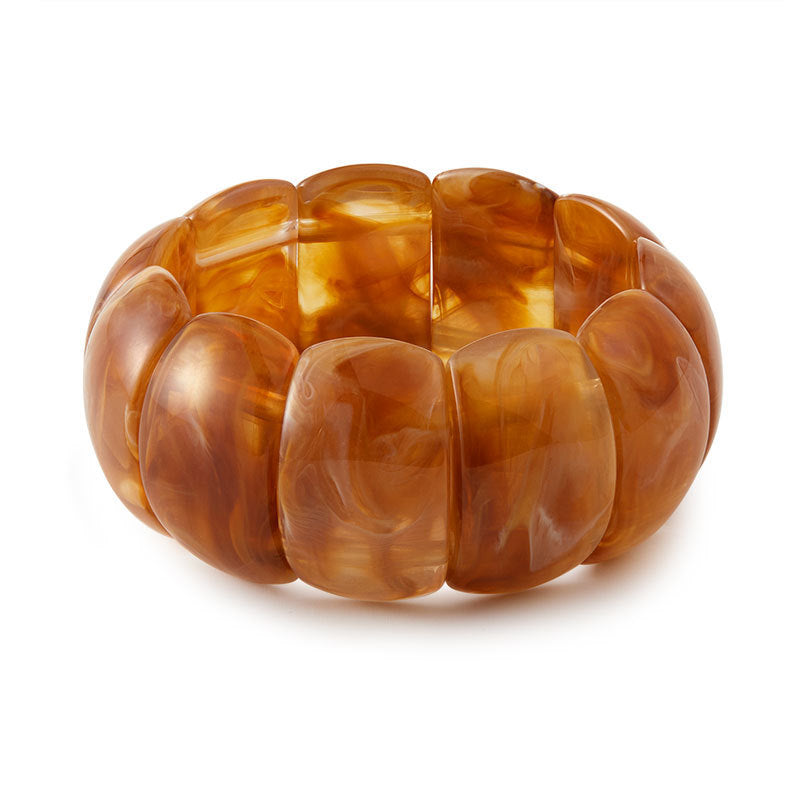 Adjustable resin bracelet wholesale - european & american cross-border jewelry - fashionable, trendy, light luxury, high-end ombre wide bangle for women
