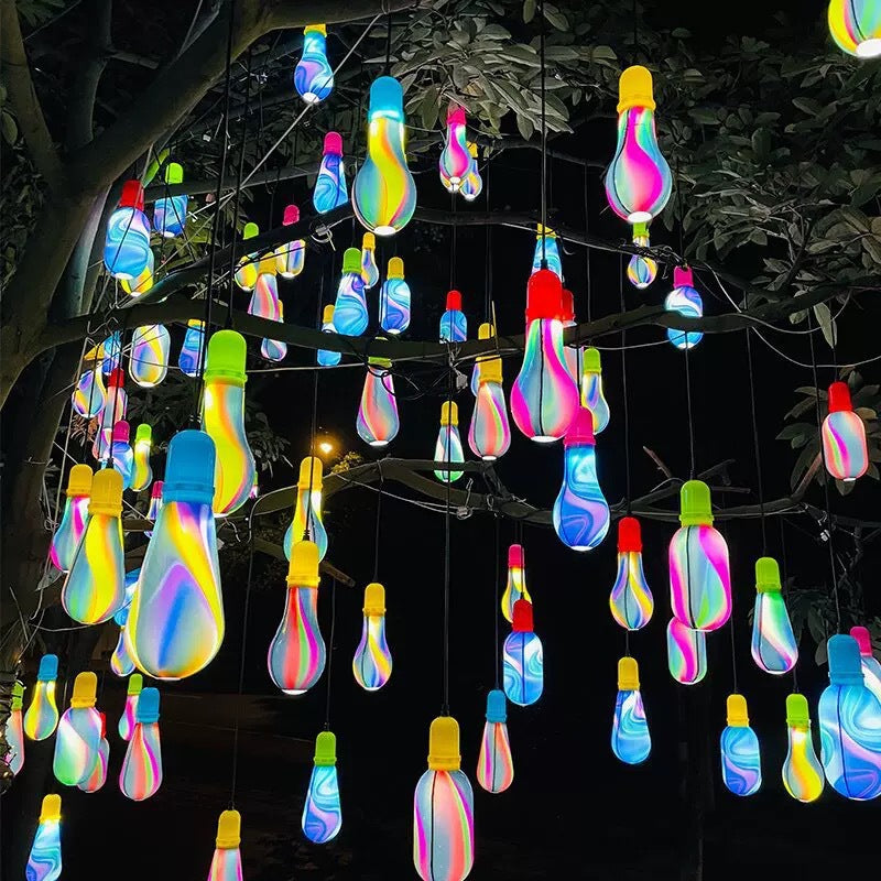 Internet celebrity led colorful glazed amber wishing light blessing hanging tree light outdoor lighting project decorative atmosphere light