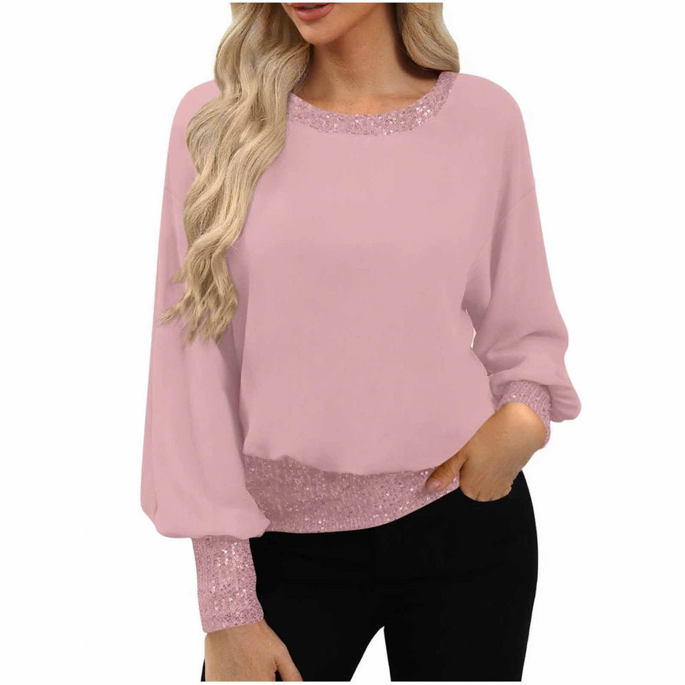 autumn new women's knitted top - cross-border european and american style, solid color, minimalist long-sleeve crew neck t-shirt