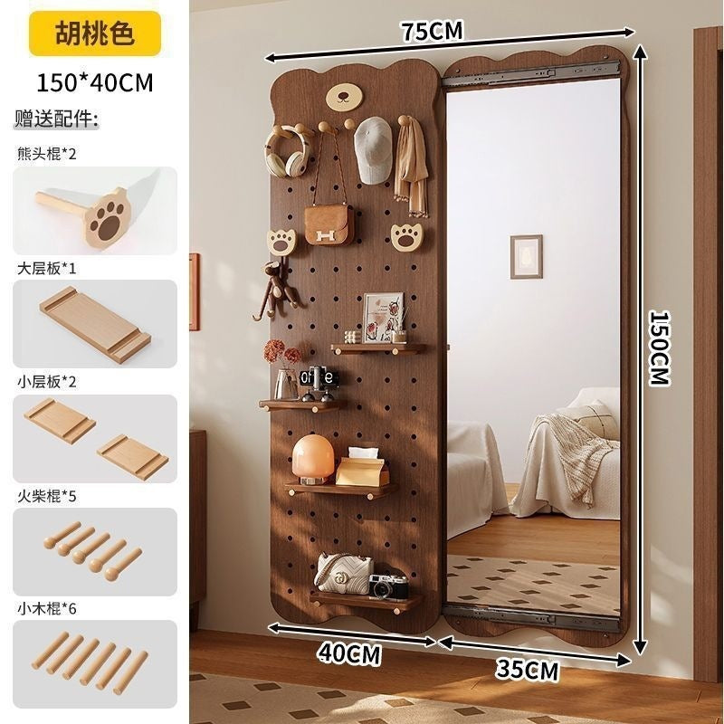 Bear hole board full-length mirror hidden push-pull full-length mirror for home can be closed invisible wall-mounted fitting mirror no