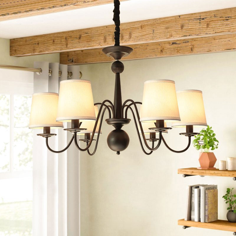 Vintage American Country Chandelier Living Room Pastoral Master Bedroom Bauhaus Nordic Simple Restaurant Fabric Home Lighting
