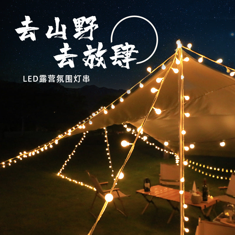 LED solar light string outdoor camping atmosphere flashing lights small colorful lights, garden atmosphere lights Christmas decoration string lights