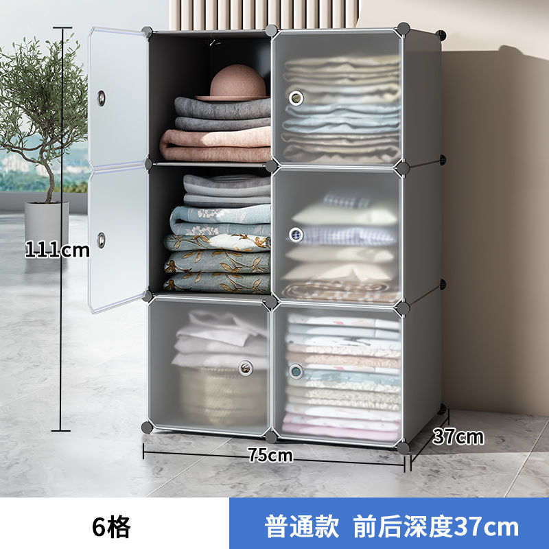 Simple wardrobe storage cabinet assembly - bedroom, rental, dormitory use - small storage cabinet