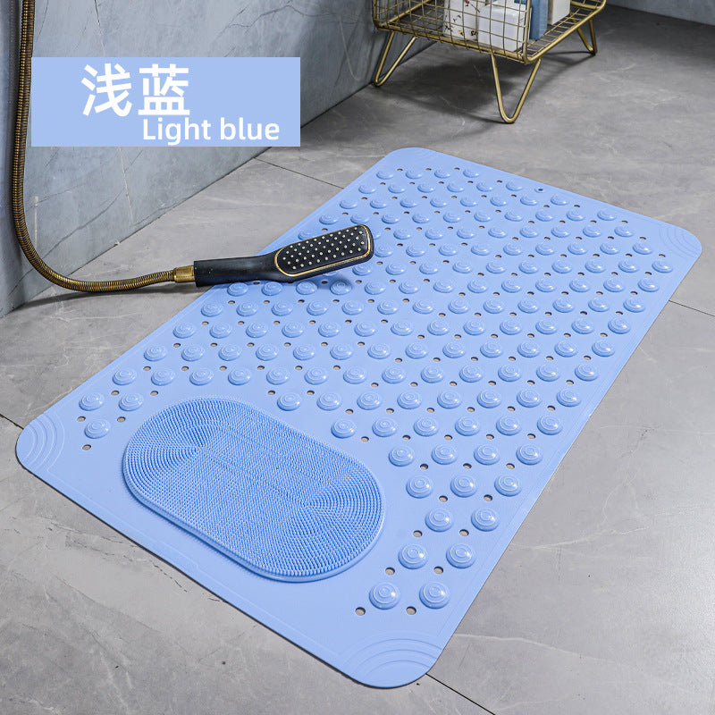 Bathroom floor mat, solid color non-slip massage mat, environmentally friendly PVC waterproof toilet, hotel toilet floor mat, one piece is sent on behalf of others.