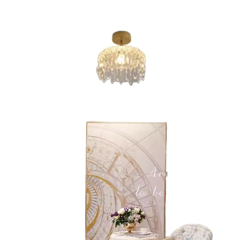 Luxury crystal entryway chandelier - french art style for hallway, corridor, balcony, and ambiance enhancement