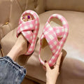 new arrival cross slippers women's summer popularfashion graffiti outwearthick sole home indoor one-line sandals slippers