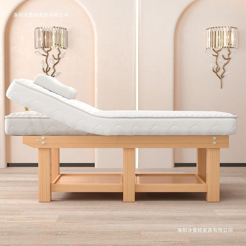 Latex solid wood beauty bed, beauty salon massage bed, physiotherapy bed, ear picking, tattoo, eyelash moxibustion massage bed