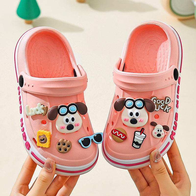 Kids slippers boys and girls summer baby clogs eva soft bottom indoor beach shoes children's sandals river tracing