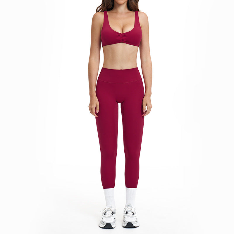 brushed new arrival yoga suit silmslimming look quick-drying fitness clothes outdoor running sports suit for women 4520