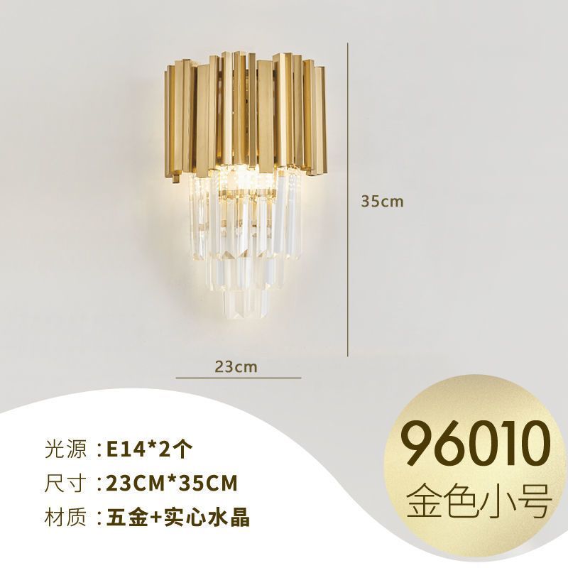 Accessible luxury style crystal wall lamp casual living room tv background wall bedroom bedside corridor aisle staircase wall lamp