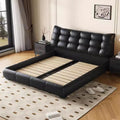 Italian normcore first-layer cowhide genuine leather bed modern casual large apartment master bedroom 1.8m double wedding bed