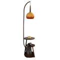 Medieval style living room grapefruit floor lamp next to the sofa living room bedroom bedside table storage all-in-one atmosphere vertical floor lamp