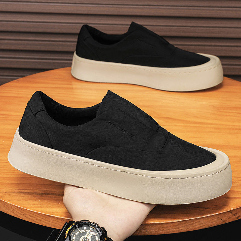 Canvas men's shoes 2025 winter new anti-slip thick sole breathable lightweight slip-on sneakers men's athletic shoes