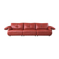 Foshan furniture longjiang casual straight row sofa first layer cowhide art sofa living room accessible luxuryclassy genuine leather sofa