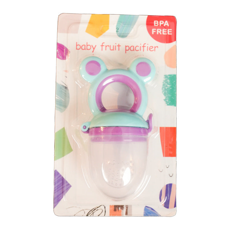 English card pack, infant fruit and vegetable music silicone bite music baby nutrition fruit and vegetable mesh bag complementary food feeder