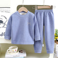 Kidsheattechintimates boys wool silk boneless autumn clothes long johns winter plaid baby wear home clothes suit