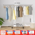 Single and parallel bar clothes hanger - 1.8m telescopic horizontal bar (with rack)