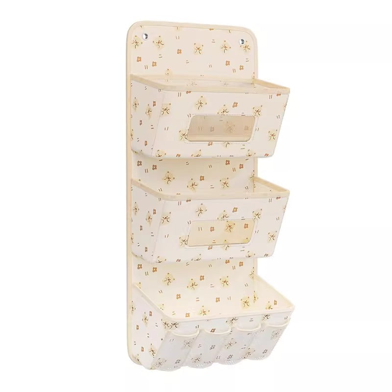 Dormitory bedside storage hanging bag hanging wall rack for glasses data cable mobile phone charger finishing box